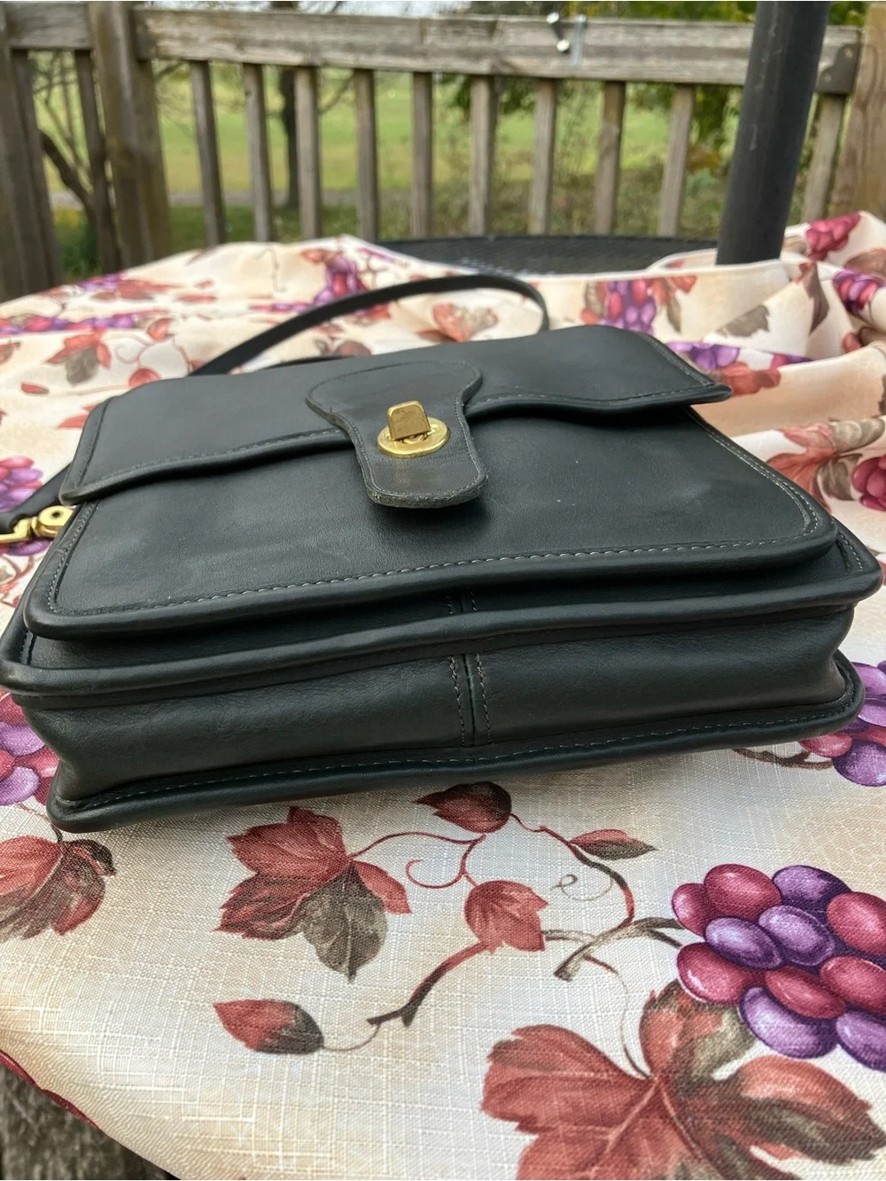 Vintage Coach  5130 RARE Green Station Bag Shoulder Pouch Large